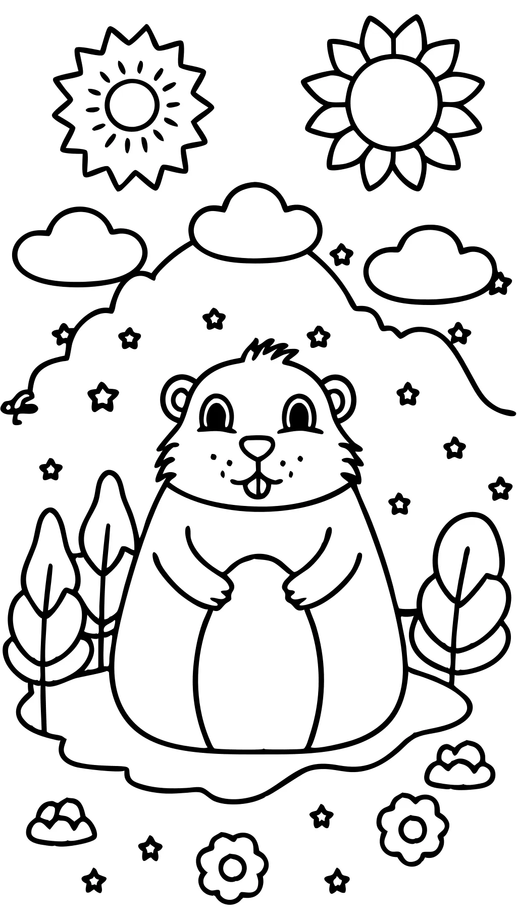 groundhog day coloring page